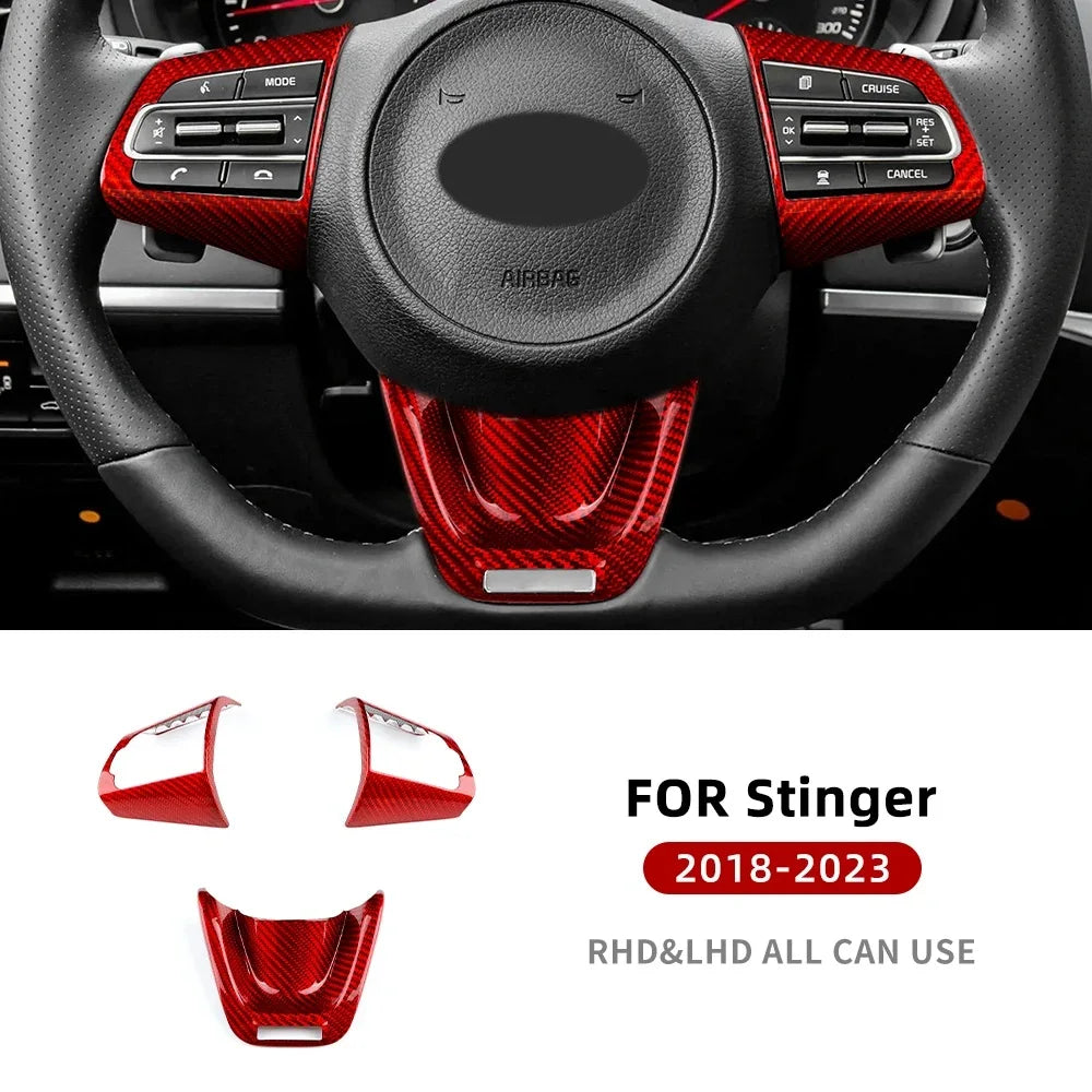 Real Hard Carbon Fiber Cover Steering Wheel Trim
