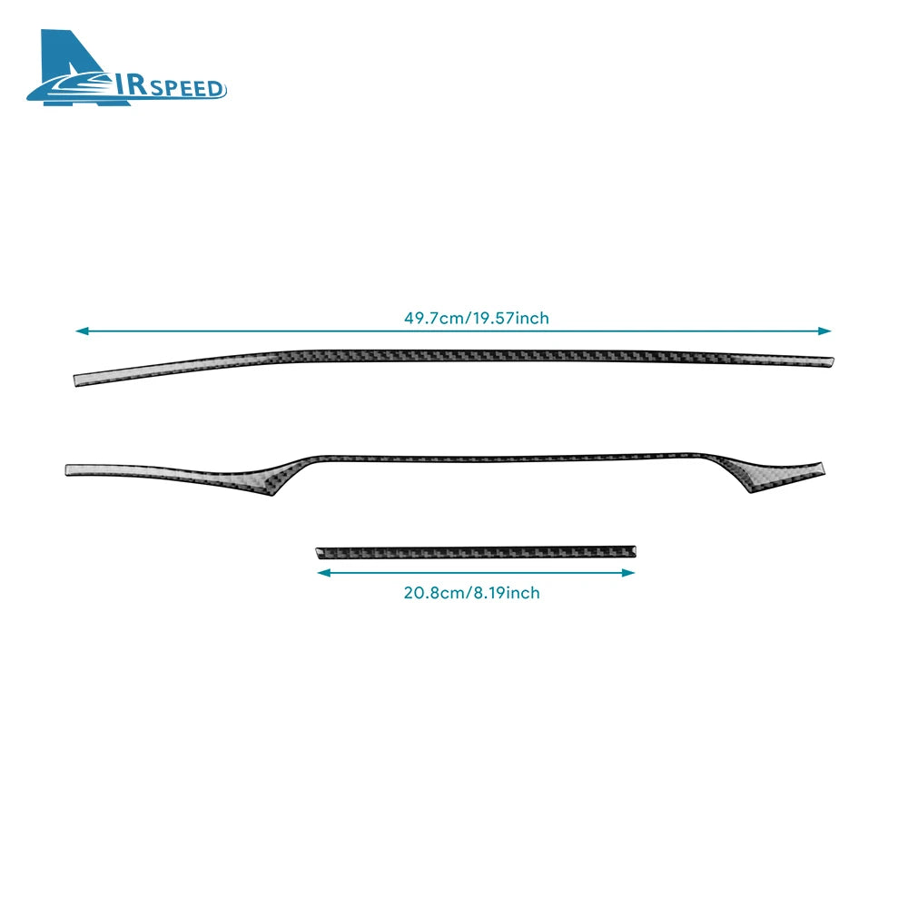 Real Soft Carbon Fibre Central Control Trim Strip