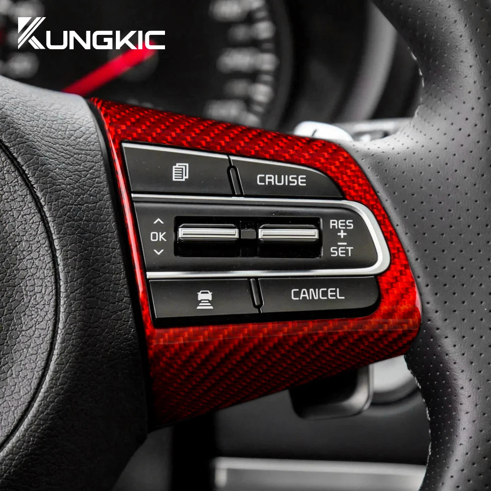 Real Hard Carbon Fiber Cover Steering Wheel Trim
