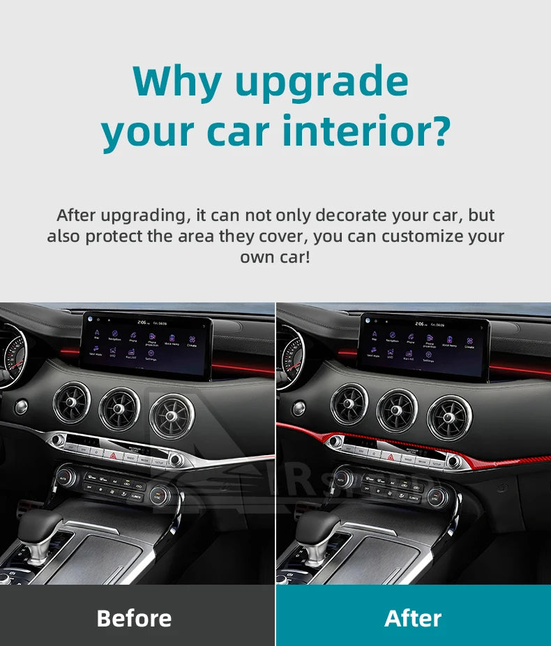 Real Soft Carbon Fibre Central Control Trim Strip