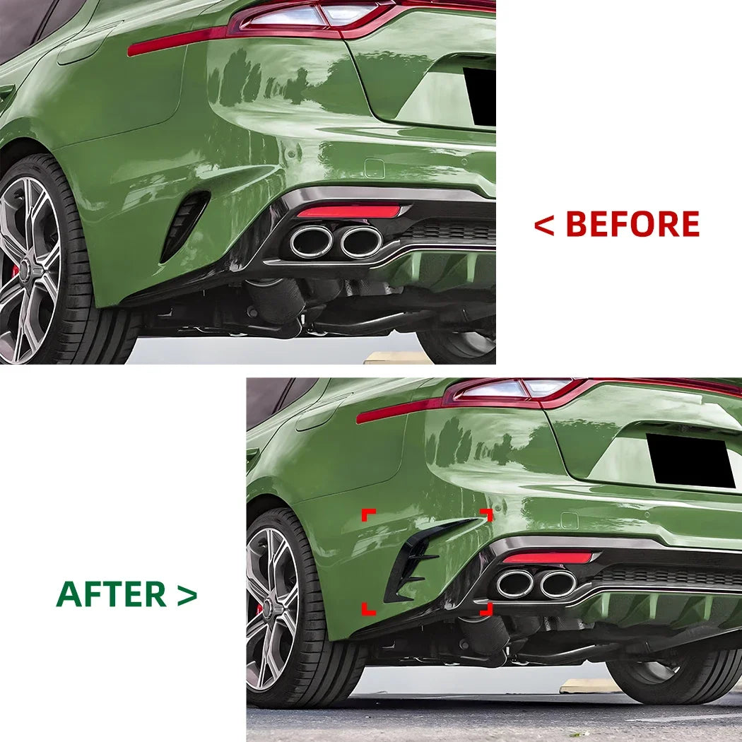2pc ABS Gloss Black / Carbon Fiber Style rear Canard Covers