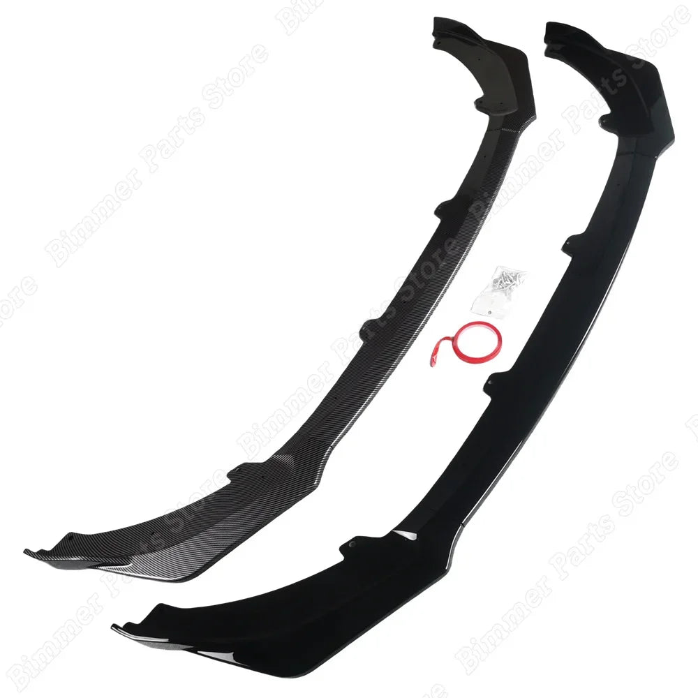 Gloss Black Carbon Look Car Front Bumper Lip Splitter For Kia Stinger GT 2018-2023