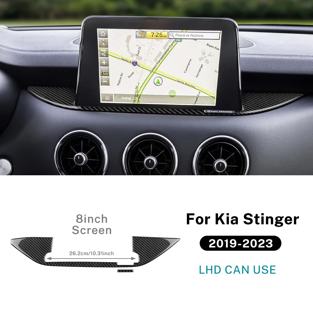 Real Soft Carbon Fiber Central Navigation Screen Trim