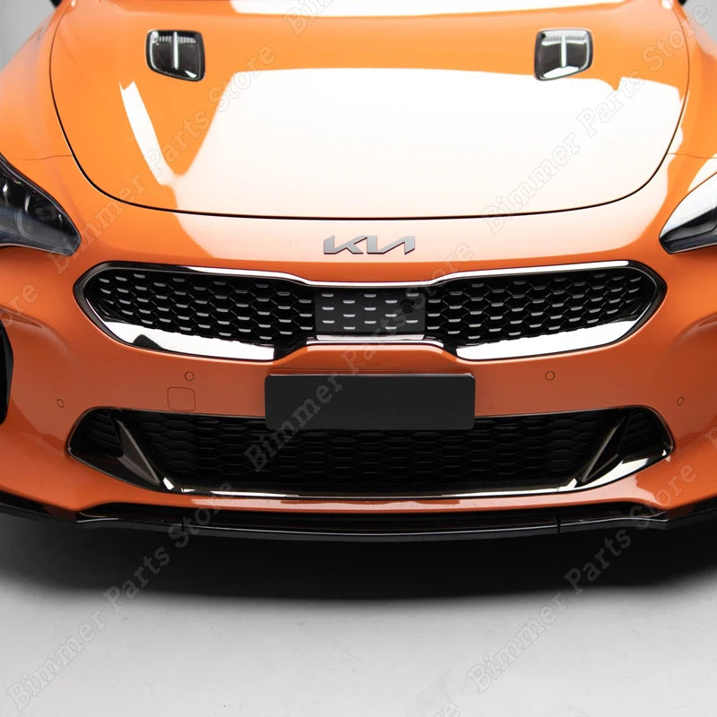 Gloss Black Carbon Look Car Front Bumper Lip Splitter For Kia Stinger GT 2018-2023