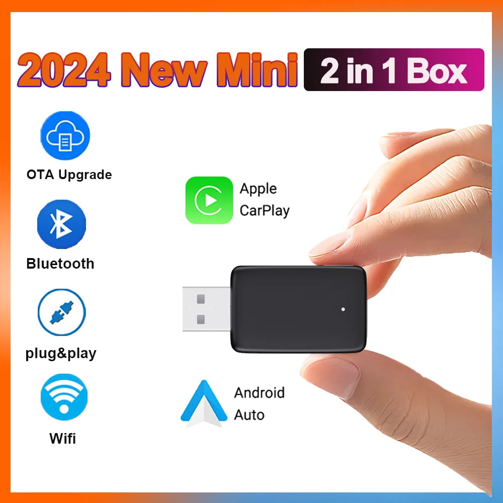 Mini 2 in1  Ai Box Wireless CarPlay & Android Auto Adapter