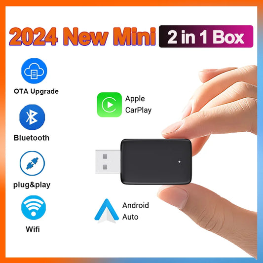 Mini 2 in1  Ai Box Wireless CarPlay & Android Auto Adapter