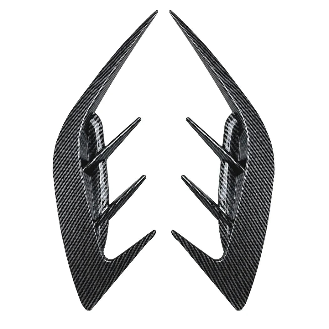 2pc ABS Gloss Black / Carbon Fiber Style rear Canard Covers