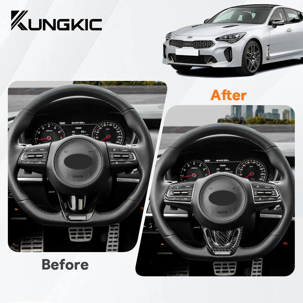 Real Hard Carbon Fiber Cover Steering Wheel Trim
