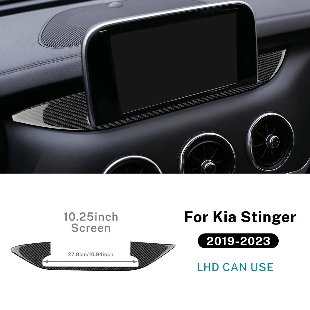 Real Soft Carbon Fiber Central Navigation Screen Trim