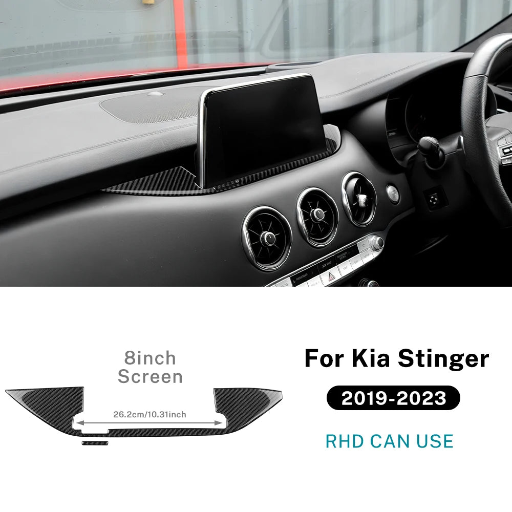 Real Soft Carbon Fiber Central Navigation Screen Trim