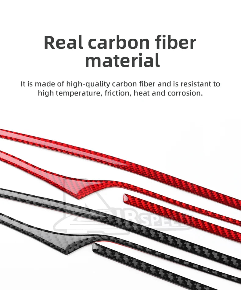 Real Soft Carbon Fibre Central Control Trim Strip