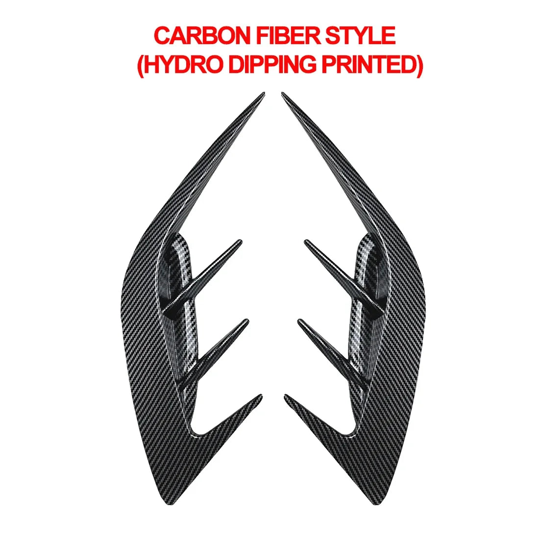 2pc ABS Gloss Black / Carbon Fiber Style rear Canard Covers