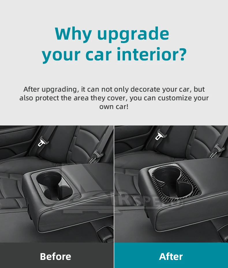 Real Soft Carbon Fibre Car Rear Seat Cup Surround