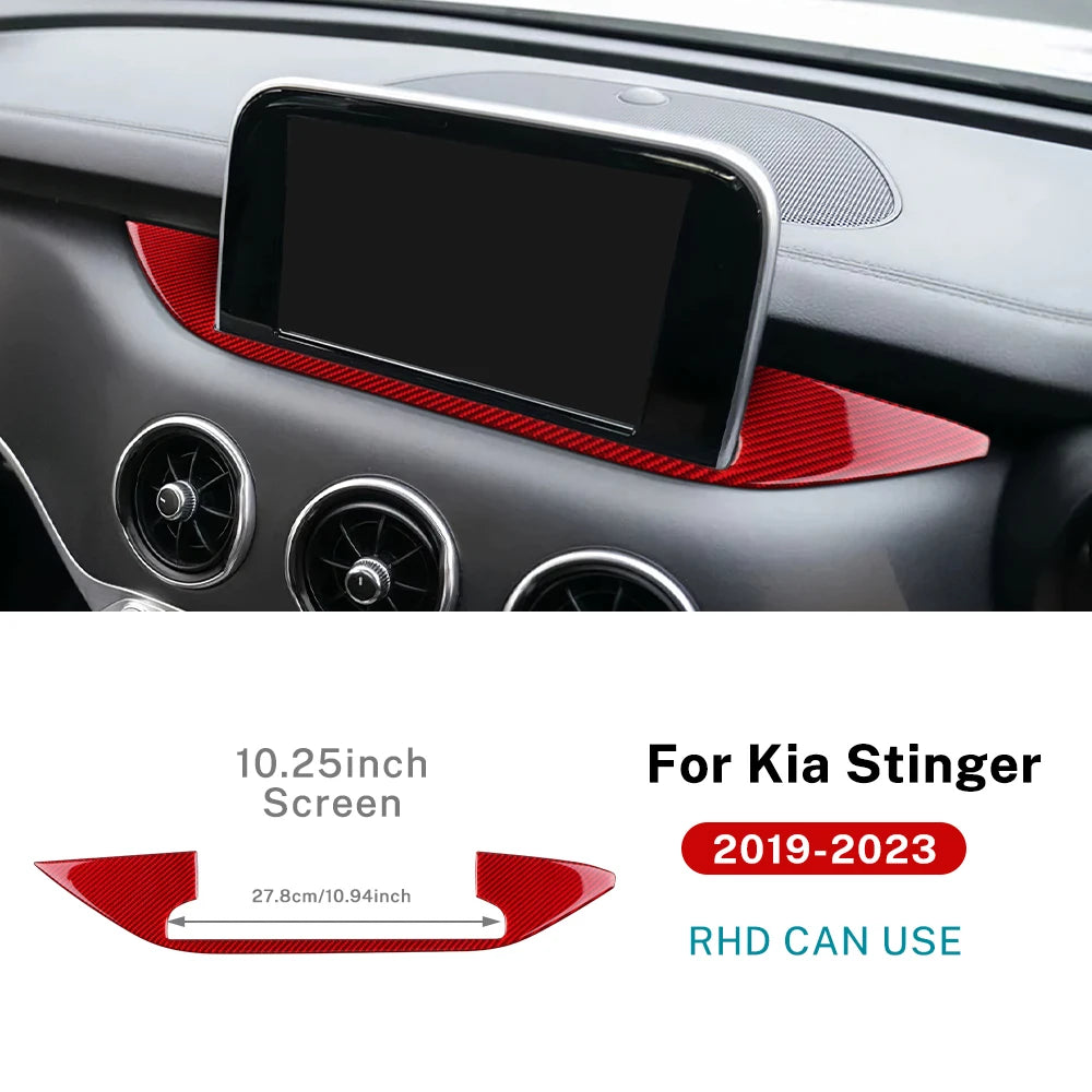 Real Soft Carbon Fiber Central Navigation Screen Trim