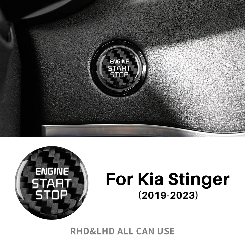 Real Hard Carbon Fiber Start Engine Stop Button Cover