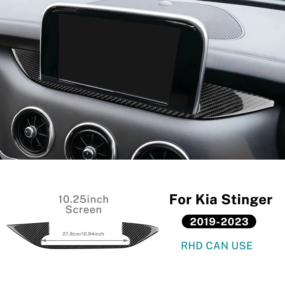 Real Soft Carbon Fiber Central Navigation Screen Trim