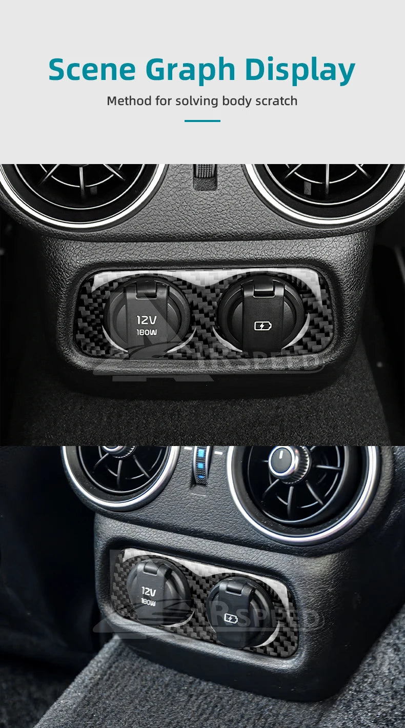 Real Soft Carbon Fiber Rear Charging Port Surround