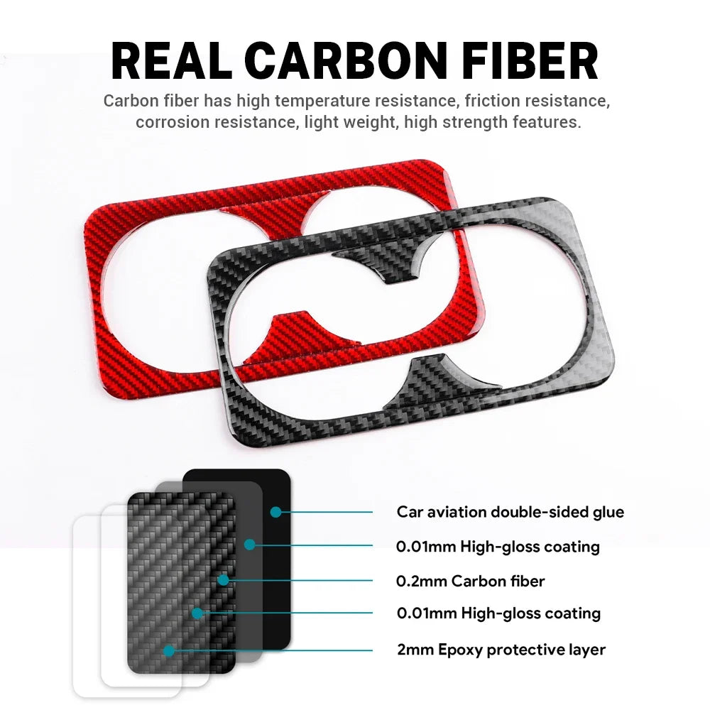 Real Soft Carbon Fibre Car Rear Seat Cup Surround