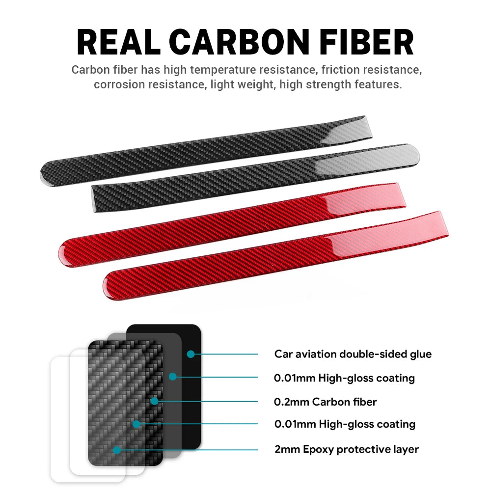 Real Soft Carbon Fiber Rear Brake Light Strip Trim