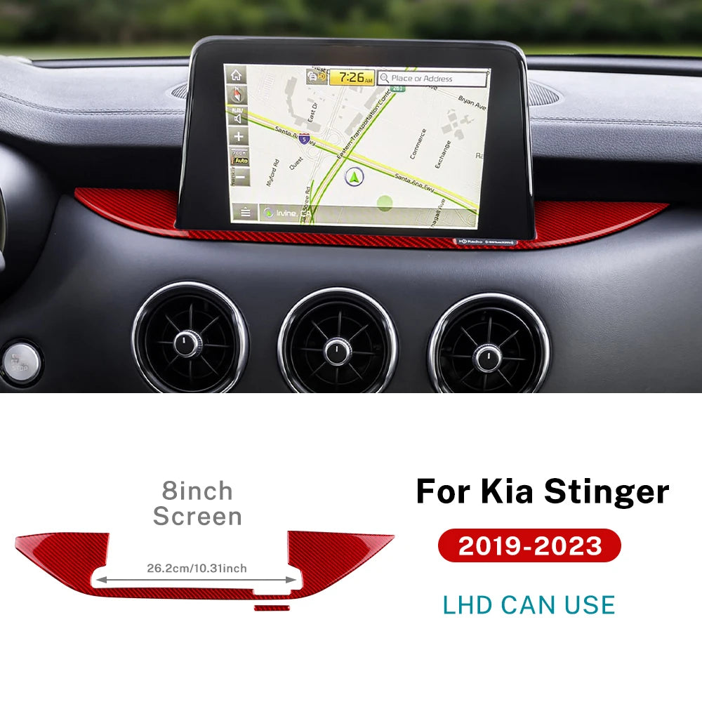 Real Soft Carbon Fiber Central Navigation Screen Trim