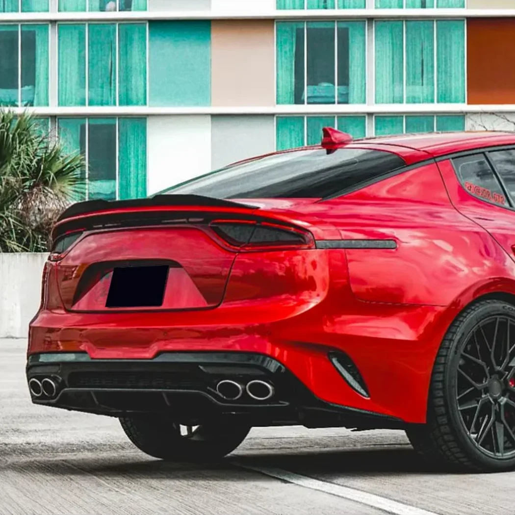 Lip Spoiler Carbon Fiber Look / Gloss Black For KIA Stinger 2017-2023