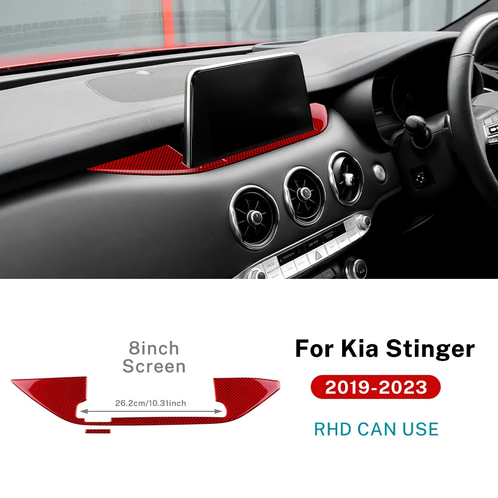 Real Soft Carbon Fiber Central Navigation Screen Trim