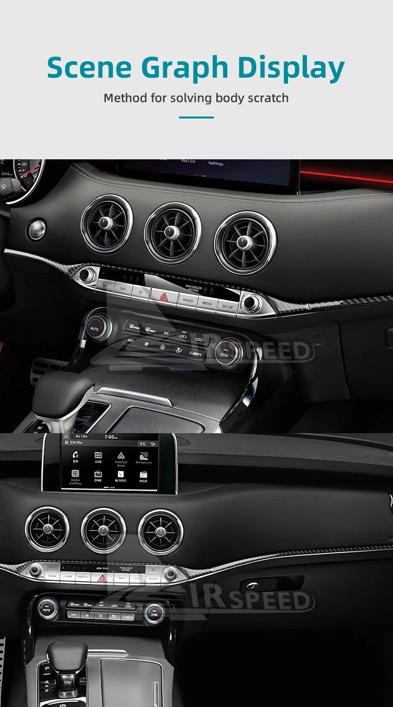 Real Soft Carbon Fibre Central Control Trim Strip
