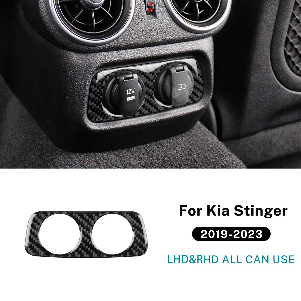 Real Soft Carbon Fiber Rear Charging Port Surround
