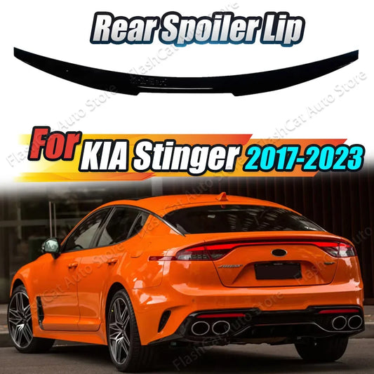 Lip Spoiler Carbon Fiber Look / Gloss Black For KIA Stinger 2017-2023