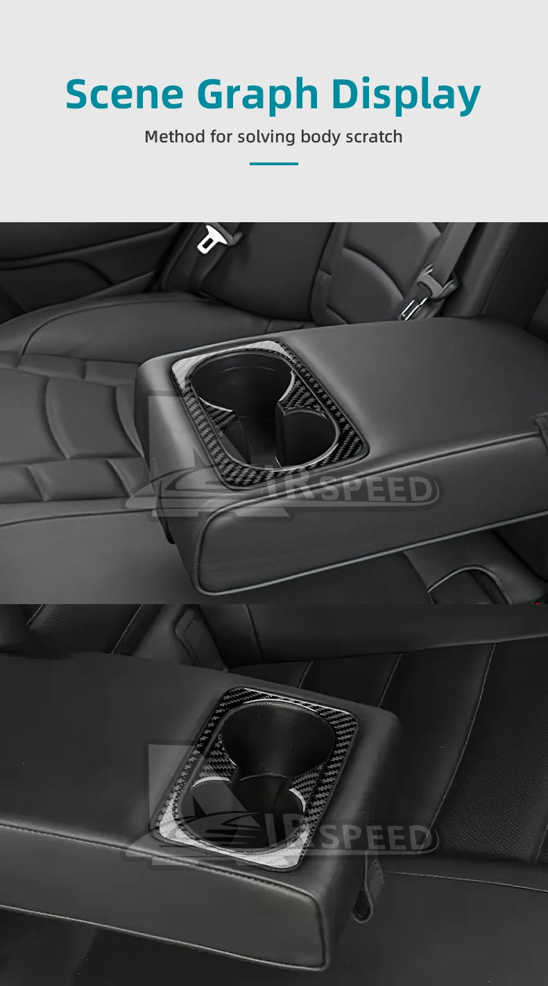Real Soft Carbon Fibre Car Rear Seat Cup Surround