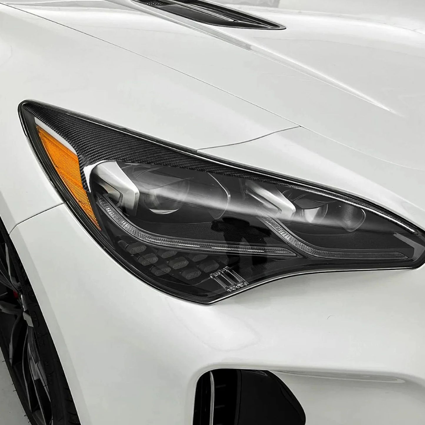 Real Carbon Fiber Headlight Eyelid Cover