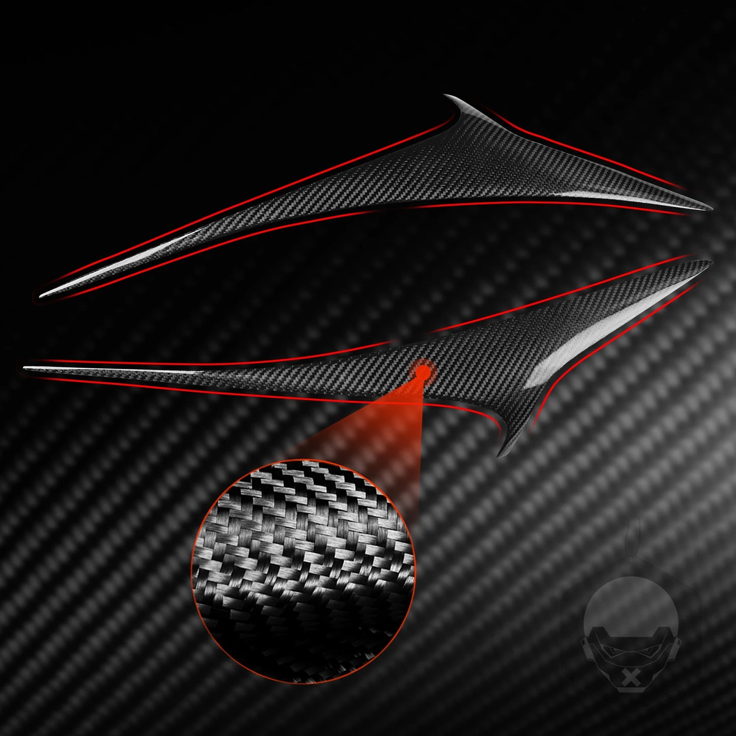 Real Carbon Fiber Headlight Eyelid Cover