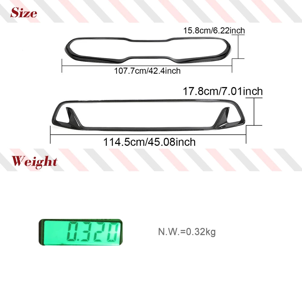 Dry Carbon Front Kidney Bumper Grille / Front Frame Centre Mesh Grille