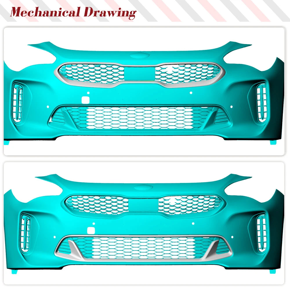 Dry Carbon Front Kidney Bumper Grille / Front Frame Centre Mesh Grille