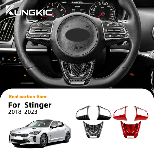 Real Hard Carbon Fiber Cover Steering Wheel Trim