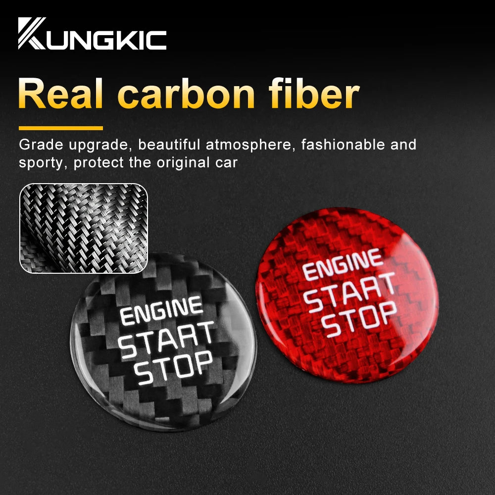 Real Hard Carbon Fiber Start Engine Stop Button Cover