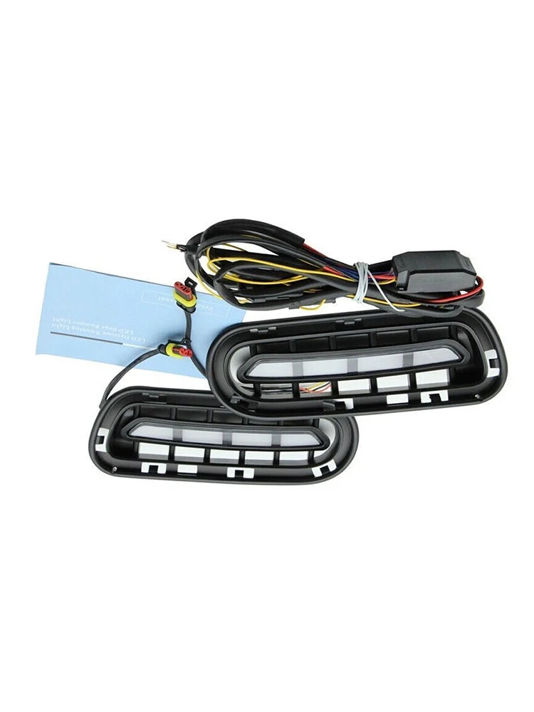 LED DRL Fog Lights With White Driving Light and Yellow Dynamic Turn Signal