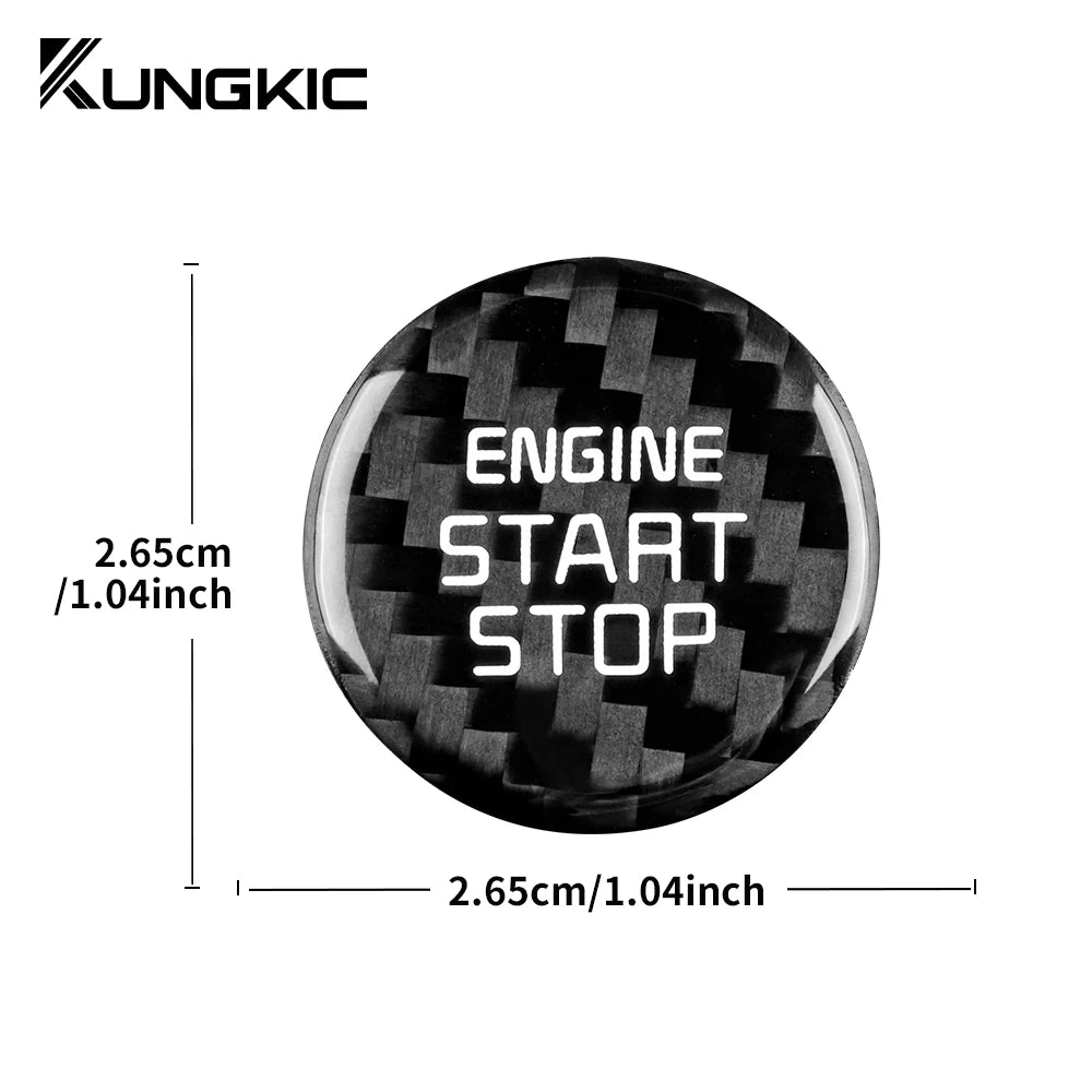 Real Hard Carbon Fiber Start Engine Stop Button Cover