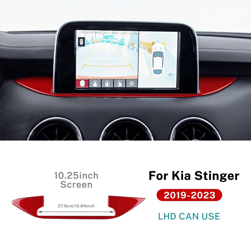 Real Soft Carbon Fiber Central Navigation Screen Trim