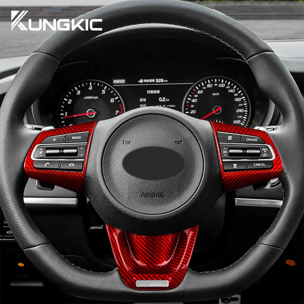 Real Hard Carbon Fiber Cover Steering Wheel Trim