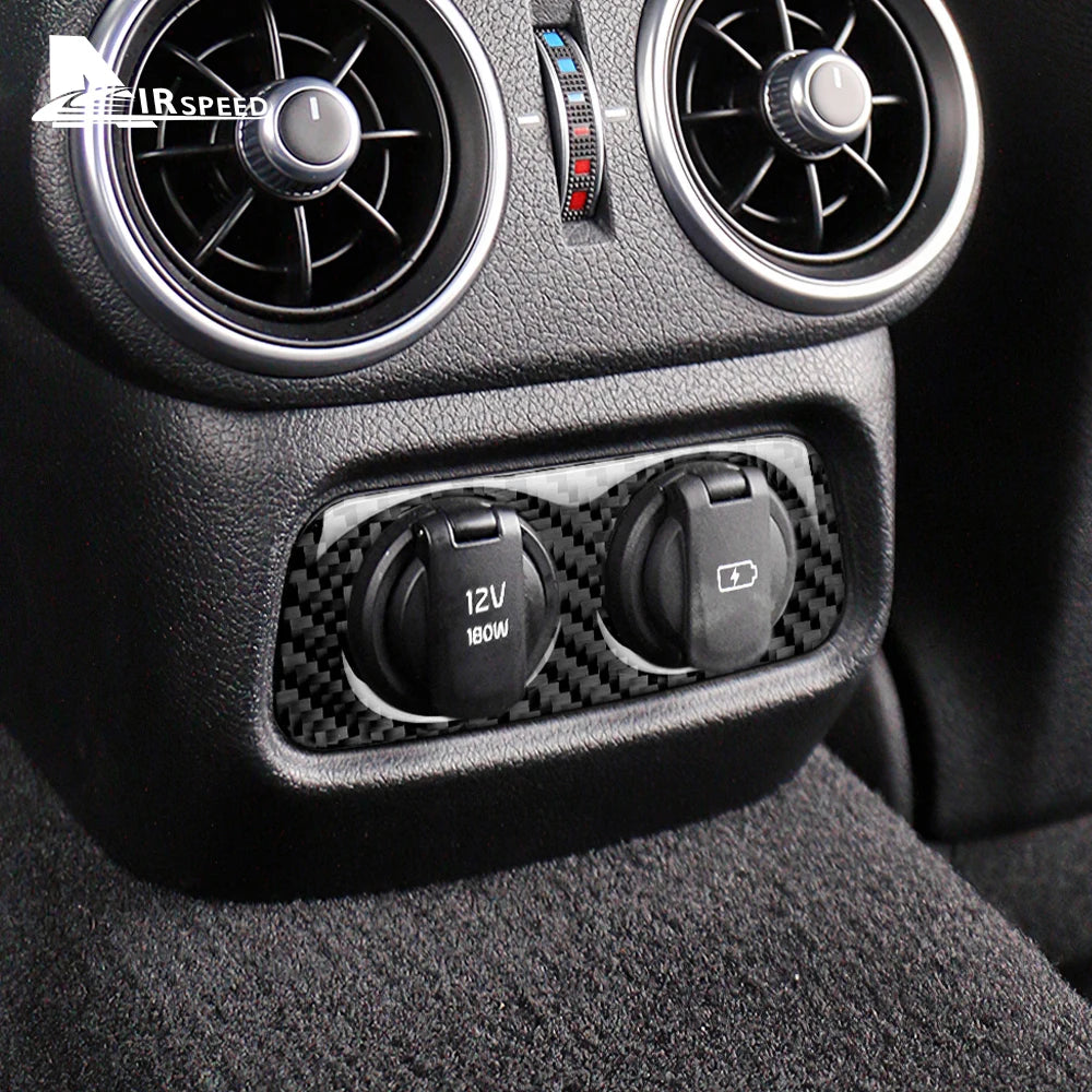 Real Soft Carbon Fiber Rear Charging Port Surround
