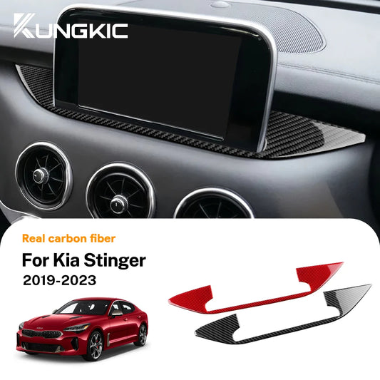 Real Soft Carbon Fiber Central Navigation Screen Trim