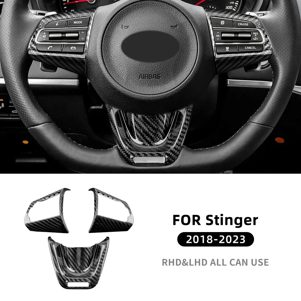 Real Hard Carbon Fiber Cover Steering Wheel Trim