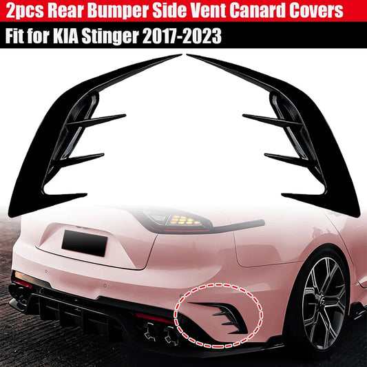 2pc ABS Gloss Black / Carbon Fiber Style rear Canard Covers