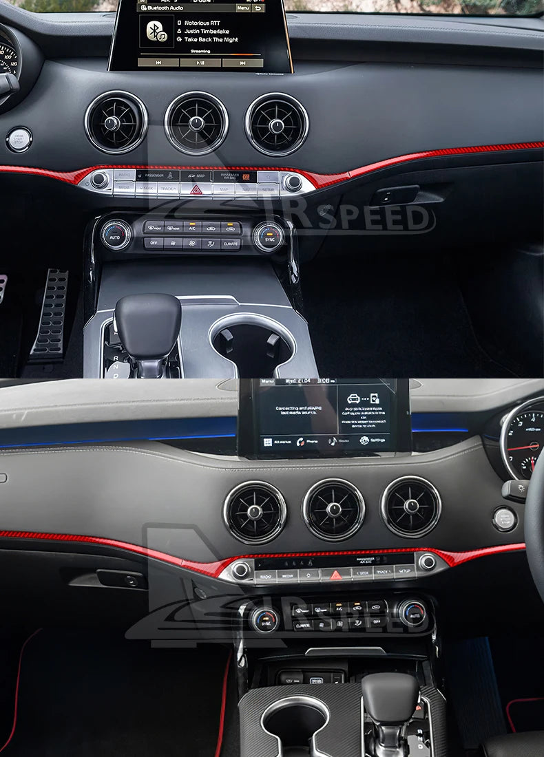 Real Soft Carbon Fibre Central Control Trim Strip