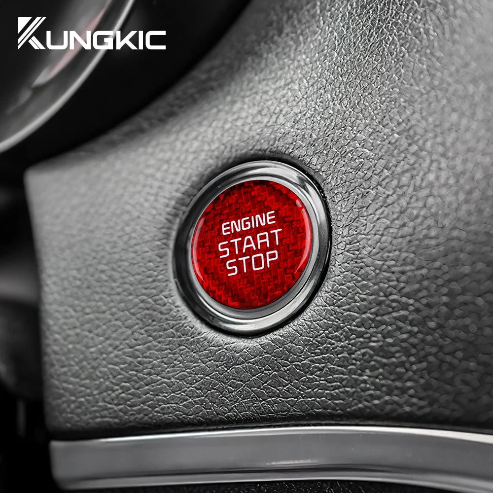 Real Hard Carbon Fiber Start Engine Stop Button Cover