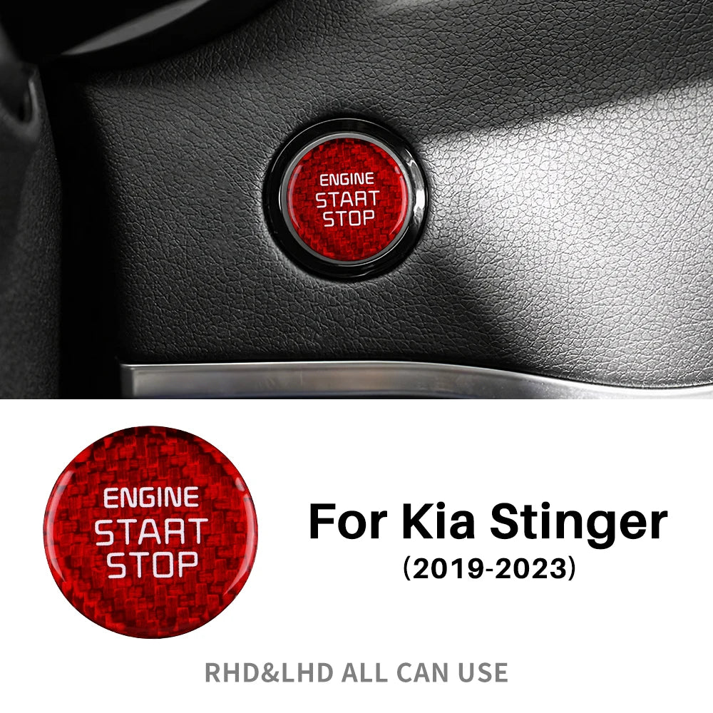 Real Hard Carbon Fiber Start Engine Stop Button Cover