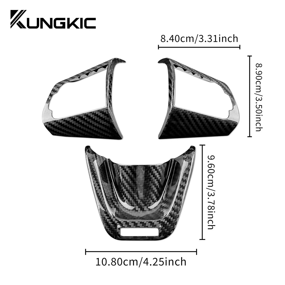 Real Hard Carbon Fiber Cover Steering Wheel Trim