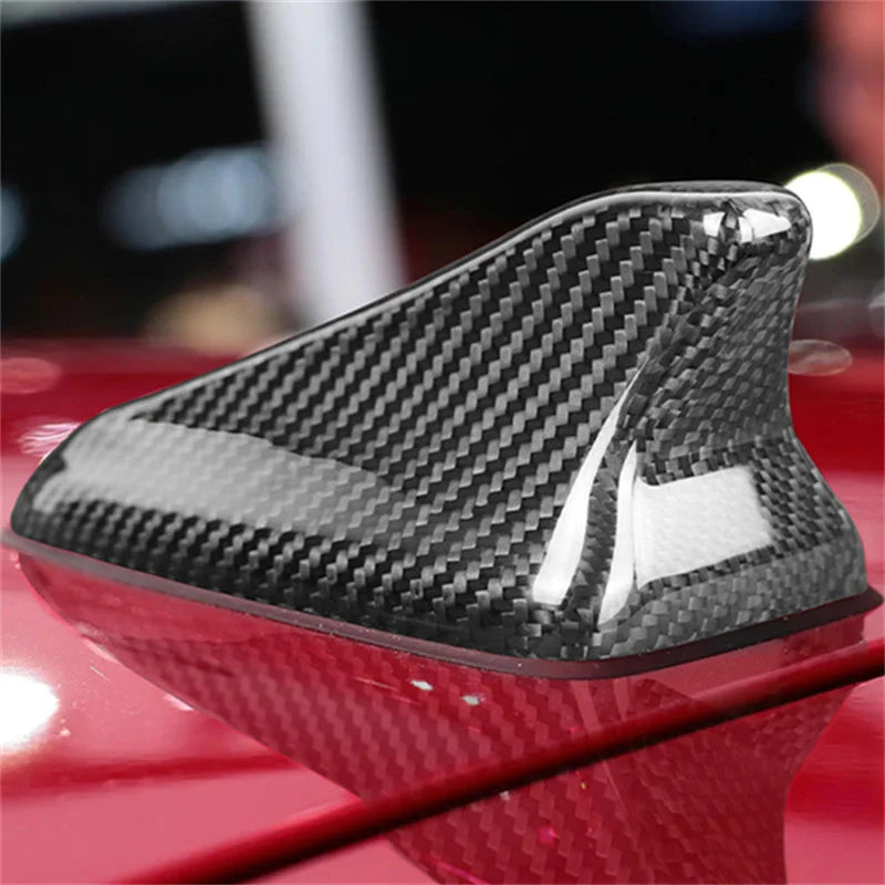 Real Carbon Fiber Shark Fin Antenna Cap Cover Trim For Kia Stinger 2018-2023