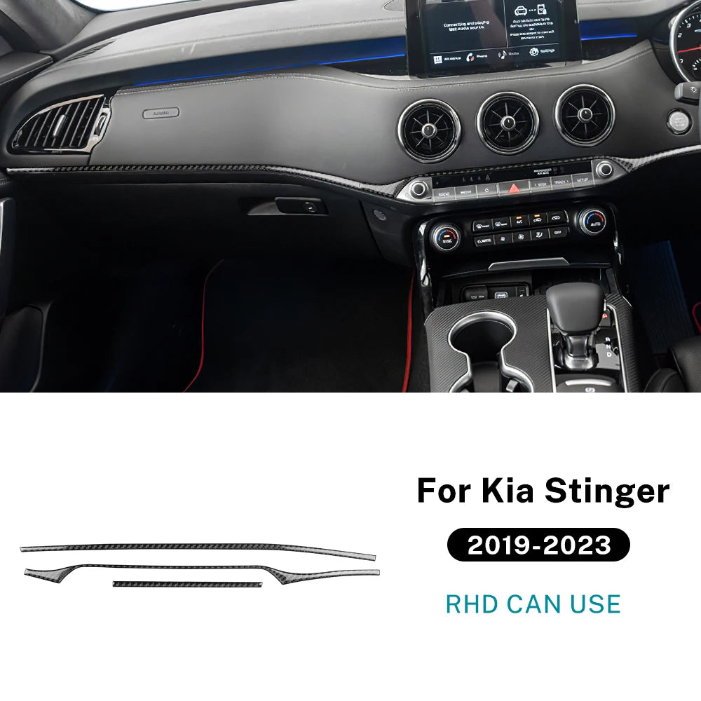 Real Soft Carbon Fibre Central Control Trim Strip